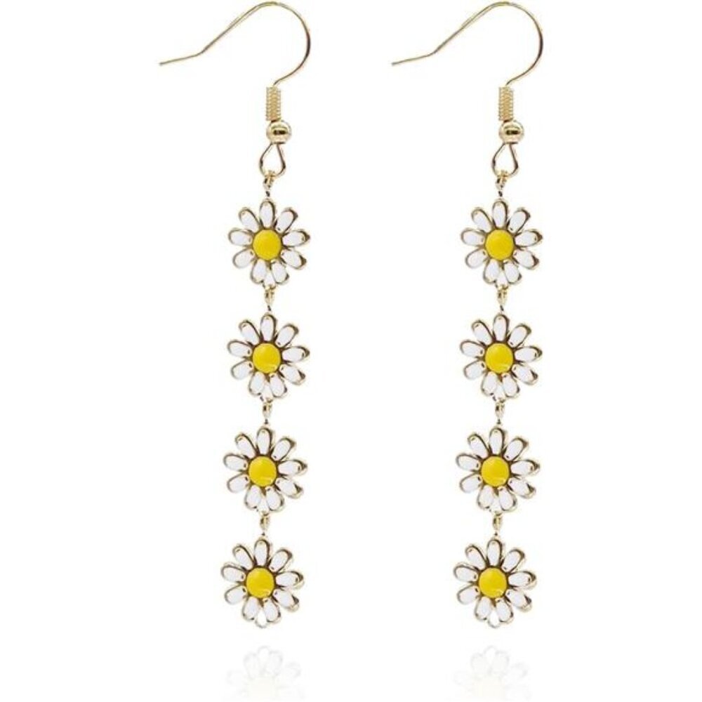 Daisy Flower Stud Earrings Cute Chrysanthemum Dangle Earring Little Sun Flower